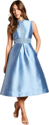 Coast Twill Lace Dress in Dusty Blue at Nordstrom, Size 10