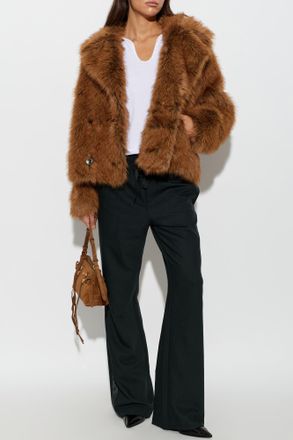 Munthe Vestine Fur Coat With Collar, Womens, Brown
