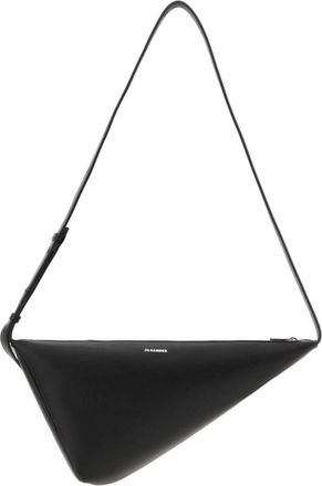 Jil Sander Black Leather Triangle Crossbody Bag 001 Borse A Mano