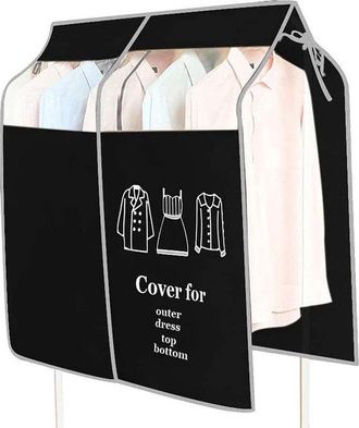 OEM Vvgoods - Funda Universal Para Ropa, Ideal Para Percheros, Vestidos, Camisas, Trajes Y Abrigos - Protecci&oacute;n Contra El Polvo - 90 X 110 Cm - Negra