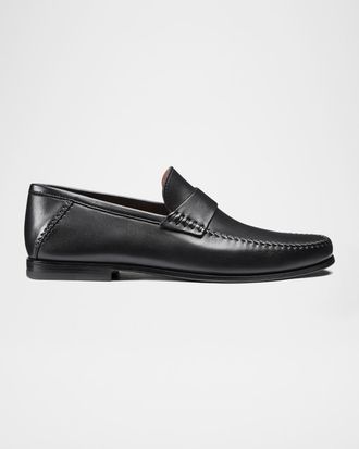 Santoni Men & apos;s Paine Whipstitched Leather Loafers