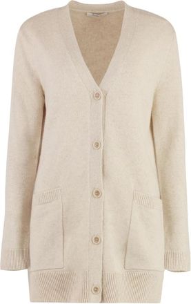 Max Mara Villar Cardigan - Dames - Vesten - Beige - S - Wol - Truien & Vesten