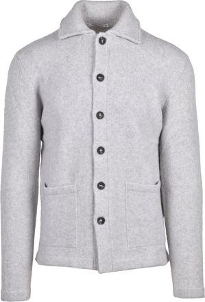 KANGRA Light Grey Collar Jacket With Textured Fabric