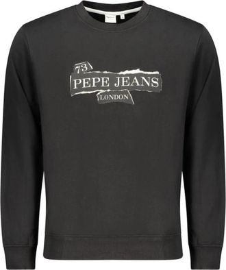 Pepe Jeans London Crew Neck Sweatshirt - Heren - Sweatshirts - Zwart - L - Katoen - Hoodies & sweatvesten