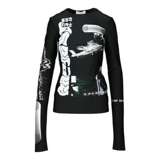 Sportmax Dames, Tops, Zwart, Maat: XS Polyamide