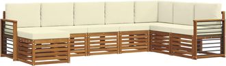 vidaXL Conjunto De Sof&aacute;s De Exterior 8 Uds. Natural Y Crema Vidaxl