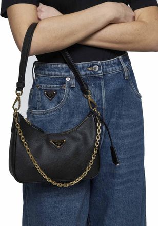 Prada Womens Mini Bag Re-Edition Black Calf Leather Handbags Hand