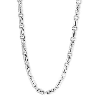 Pompeii3 Heavy Mens (119g) Solid 14K White Gold 6.5mm Flexible Link 24 Necklace