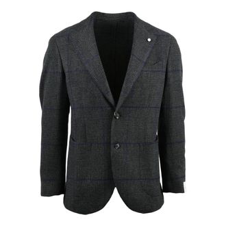 Luigi Bianchi Mantova Jassen, Heren, Grijs, M, Wol, Giacca Stondata