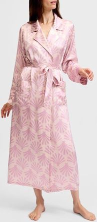 Petite Plume Silk Robe in Pink at Nordstrom, Size X-Small