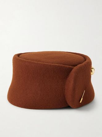 Gigi Burris Millinery Cappellino In Feltro Di Lana Con Decorazione Tenley - Rosso