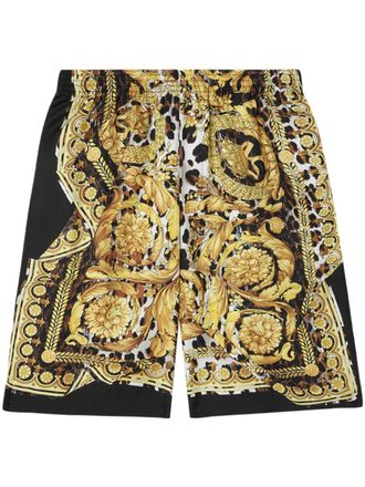 Versace Shorts Wild Barocco in seta - Giallo