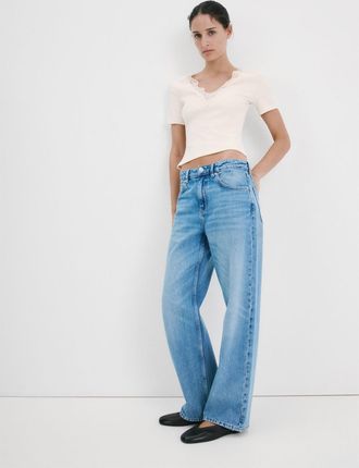 Mango Top bordi pizzo grezzo - Donna - XXS - MANGO