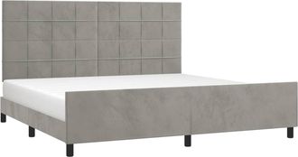 vidaXL Vidaxl - Estructura De Cama Sin Colch&oacute;n Terciopelo Gris Claro 200x200 Cm