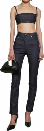 Jacquemus Pre-Loved Le Bandeau Bisou De-Nimes Top In Dark Navy