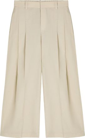 Brunello Cucinelli Crinkled Cotton-blend Trousers - Beige - 38 (UK6 / XS)