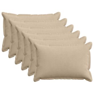 vidaXL Funda De Almohada 6 Uds. Houten Gris Topo 50 X 75 Cm Pana Vidaxl