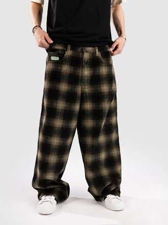 Empyre Ultra Wide Cord Plaid Pantalones verde