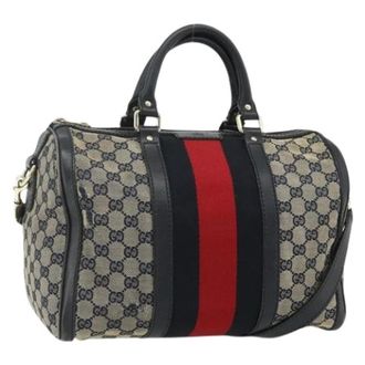 Gucci Pre-owned Handbags, female, Multicolor, Size: ONE SIZE Pre-owned GG Canvas Boston Bag