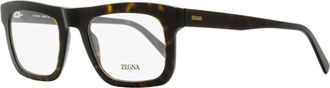 Ermenegildo Zegna Mens Bold Rectangular Eyeglasses EZ5276 052 Dark Havana 52mm
