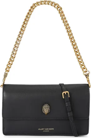 Kurt Geiger Small Sloane Soft Leather Crossbody Bag in Black at Nordstrom