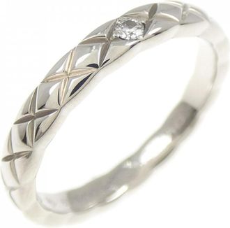 Chanel Platinum Platinum 950 Band Ring (Pre-Owned)