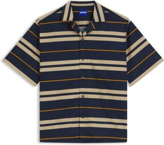 HUGO BOSS Relaxed-fit shirt in printed cotton poplin