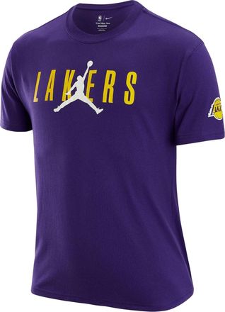 Nike Jordan Air Jordan Los Angeles Lakers Alphabet Printing Round Neck Short Sleeve Purple DA6513-547
