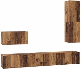 vidaXL Vidaxl - Juego De Muebles De Tv 4 Pcs Madera Vieja 200 X 30 X 30 Cm