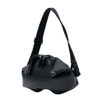Alexander McQueen Mens Manta Messenger Clutch Black Calfskin