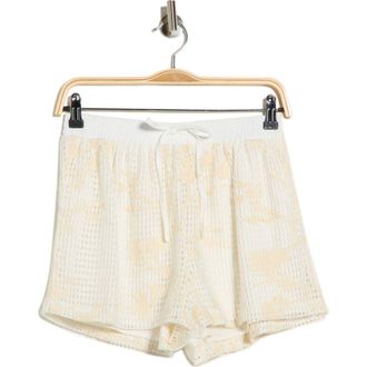 Lush Floral Embroidered Mesh Shorts in Cream Crochet at Nordstrom Rack, Size Medium