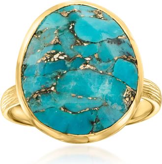 Ross-Simons Turquoise Ring in 18kt Gold Over Sterling