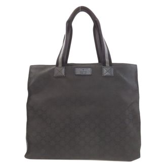 Gucci Black Nylon Canvas Tote Bag (Pre-Owned)