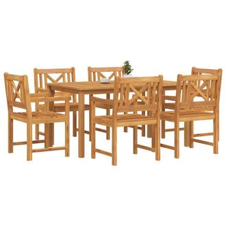 Berkfield Home Stunning 7 Piece Garden Dining Set Solid Wood Acacia in Brown
