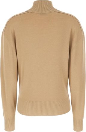 Burberry Turtleneck Wool Top - Dames - Coltruien - Beige - M - Wol - Truien & Vesten