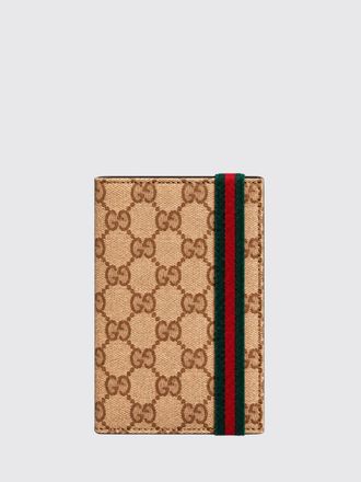 Gucci Portafoglio bifold in tessuto GG Supreme con dettaglio nastro Web