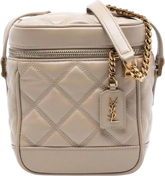 Saint Laurent Pre-owned Quilted Vanity Bag - Dames - Vintage Schoudertas - Beige - ONE Size - Vintage
