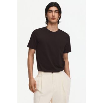 H&M Slim fit pima cotton t-shirt in Dark Brown at Nordstrom, Size Xx-Large