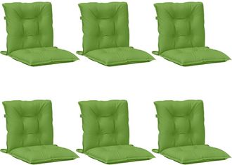 vidaXL Cojines Silla Respaldo Bajo 6 Ud Tela Verde Melange 100x50x7 Cm Vidaxl