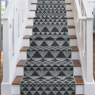 Runrug Stair Runner Carpet - Durable, Non-Slip, 7mm - Prism in Grey | Size: 80 cm x 480 cm