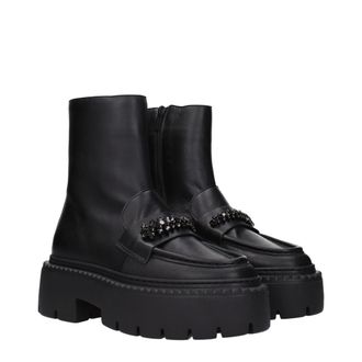 Jimmy Choo London Womens Black Leather Ankle Boots