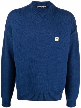 Palm Angels Maglione PXP con applicazione - Blu