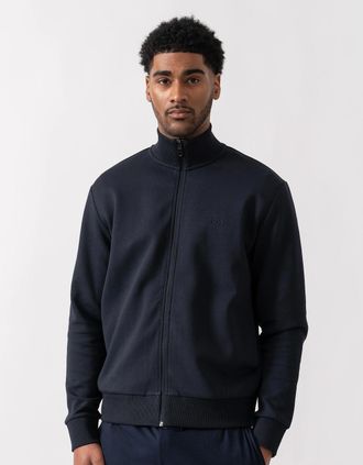 HUGO BOSS Mens BOSS Green Skaz Mens Full Zip Funnel Neck Sweatshirt - Dark Blue 402 - Navy - Size: 44
