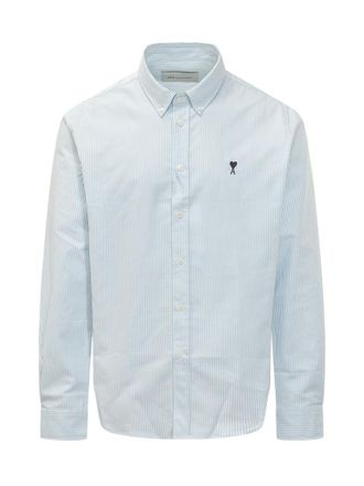 Ami Sky Blue Stripes Shirt