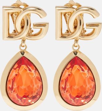 Dolce & Gabbana DG embellished clip-on earrings
