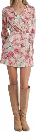 Sadie & Sage Womens Surplice Overlap Floral Romper In White Red