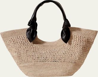 Hereu Fonol Knot Raffia Tote Bag