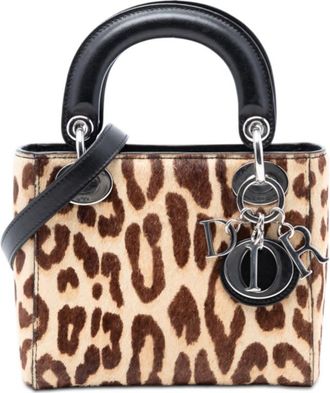 Dior Pre-owned Dior Mini Pony Hair Leopard Print Lady Dior Ladies 04-MA-0144
