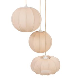 Maisons du monde L&aacute;mpara de techo con 3 luces con pantallas rosa 55x30x150 cm