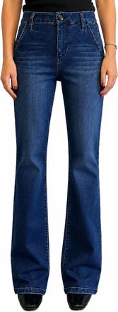 1822 Denim Mid Rise Better Butter Slim Boot Cut Jeans In Dark Wash